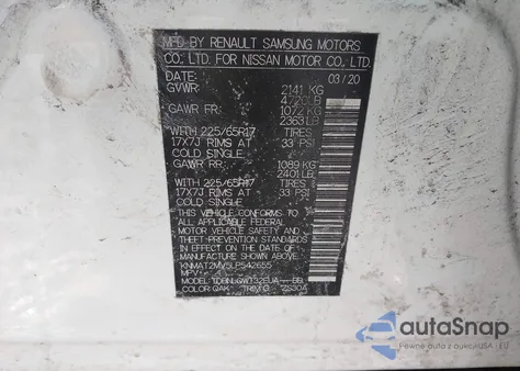 2020 Nissan Rogue Sv Intelligent Awd from USA, damaged, VIN KNMAT2MV5LP542655